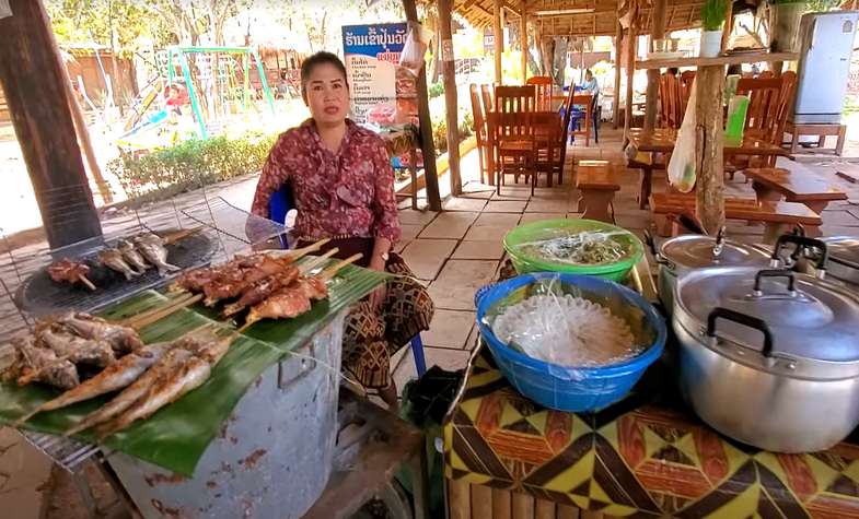 stilt house in Kong Lor, Laos