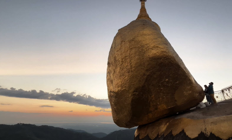 Golden rock in Myanmar